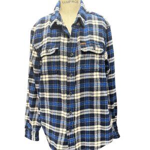 Orvis Blue Plaid Flannel Shirt / Shacket | Size XL | Button Front